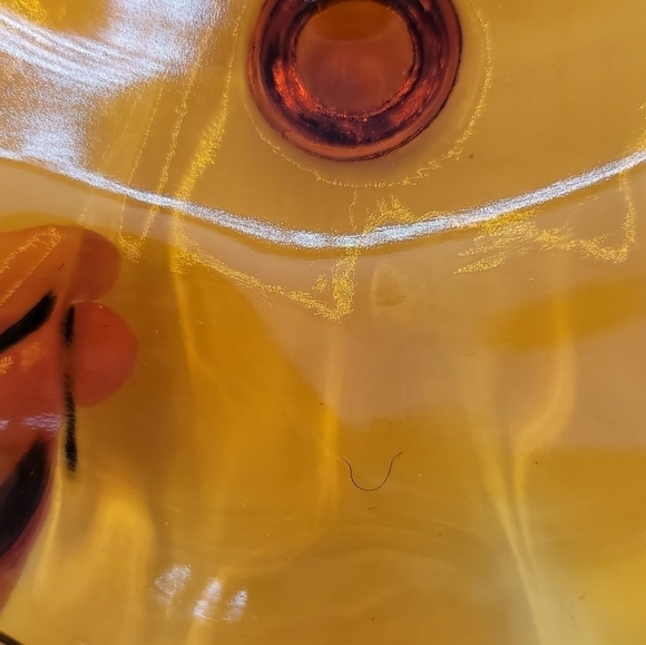 Vintage Glass Bowl Amber Sunflower Footed #614 - Picture 7 of 12